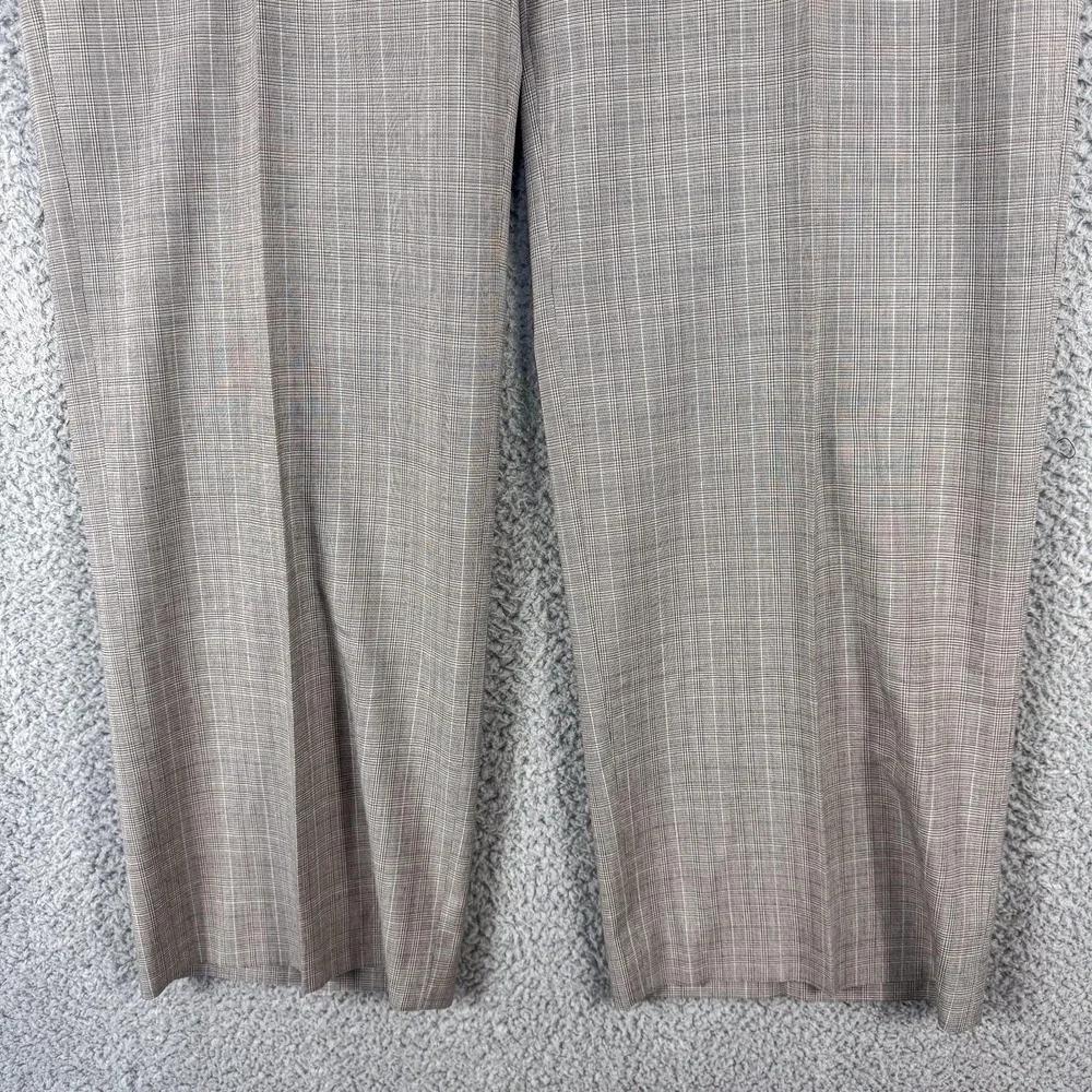 Banana Republic Dress Pants Mens 34 Gray Plaid Flat Front Business‎ Office 36x32